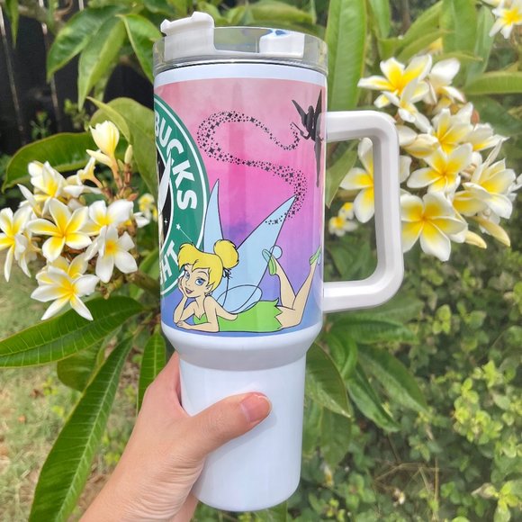 Disney Tinkerbell 40 oz Tumbler/Water bottle/Mug with hand carry handle.… - Picture 6 of 7